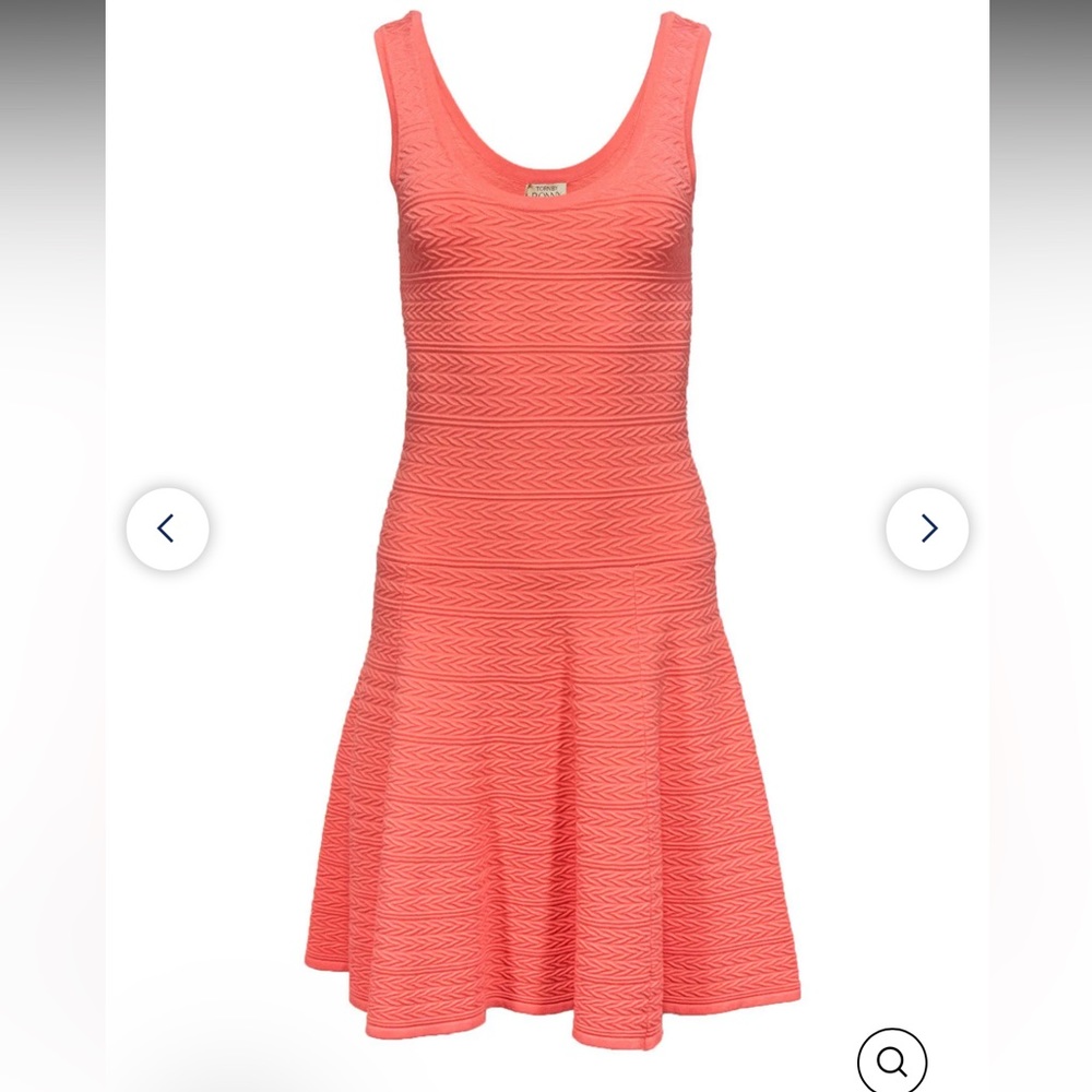 Torn By Ronny Kobo - Coral Textured Drop Waist Dress Sz S NWT